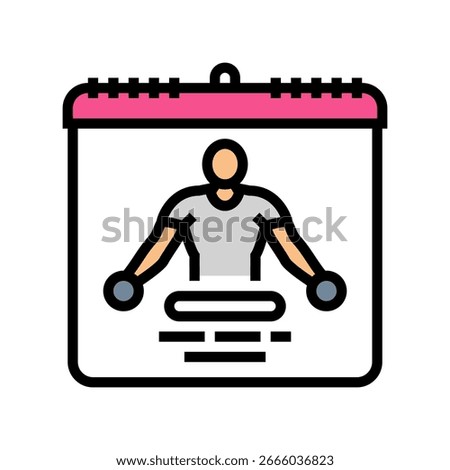 mobility training calendar color icon vector. mobility training calendar sign. isolated symbol illustration