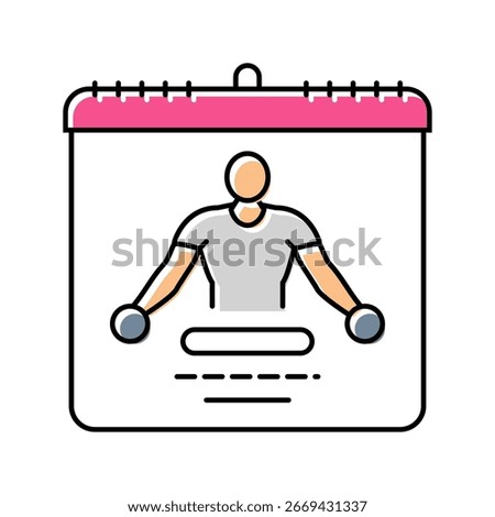 mobility training calendar color icon vector. mobility training calendar sign. isolated symbol illustration