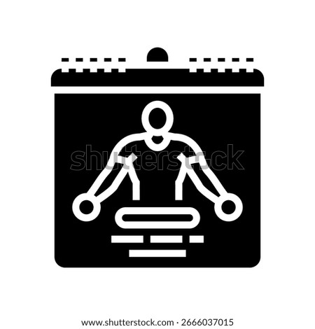 mobility training calendar glyph icon vector. mobility training calendar sign. isolated symbol illustration
