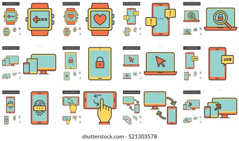 Mobility vector line icon set isolated on white background. Mobility line icon set for infographic, website or app. Scalable icon designed on a grid system.