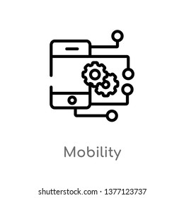 mobility vector line icon. Simple element illustration. mobility outline icon from smart home concept. Can be used for web and mobile