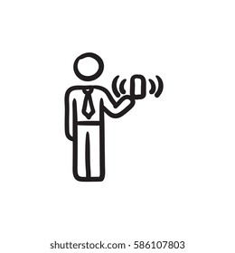Icono de esbozo del vector de movilidad aislado en el fondo. Icono de Movilidad dibujado a mano. Icono de esbozo de movilidad para infografía, sitio web o aplicación.