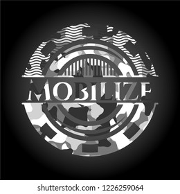 Mobilize on grey camouflage pattern