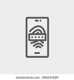 Mobille WiFi Icon dünne Linie für Web und mobile, moderne minimalistische flache Design. Vektorgrafik, dunkelgraues Symbol auf hellgrauem Hintergrund.