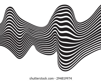 mobious optical art wave vector background black and white