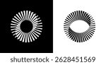 Mobius Eye, Optical Pattern With Scanimation Effect. Black And White Vector Illustration. scanimation optical art multi lines of focused spiral inside circle symbol 