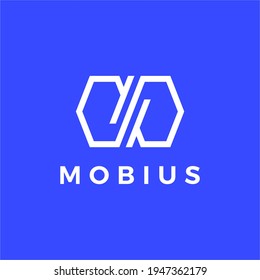 mobius infinity logo vector icon illustration