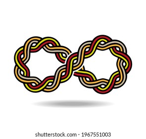 Mobius loop Celtic or Greek pattern woven from three lines. Infinity symbol