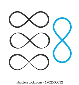 Mobius loop infinity vector. Loop icon or infinity symbol