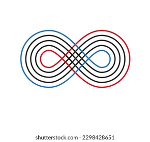 Mobius loop made of rainbow. Infinity symbol. Colorful ribbon. 8
