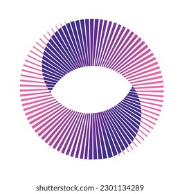 Mobius strip. A continuous tape is twisted around