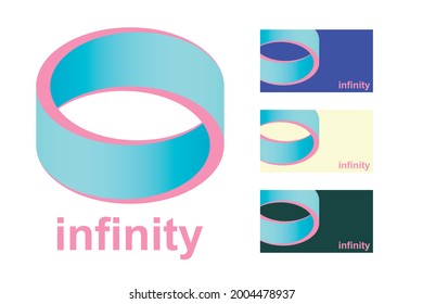 Mobius strip logo, icon.Can also be used in business, Technology, unlimited, Infinity, geometry, symbol, infinite, concept, limitless, endless emblem, Ribbon.