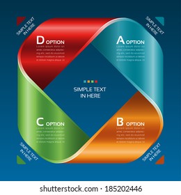 Mobius strip of paper. Vector option info graphic. EPS 10. RGB. All effects are created with simple gradients and transparency, no mesh.  File is layered with global colors.