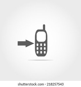 Moblie Phone call in on white background