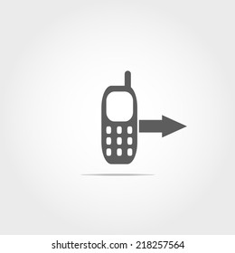 Moblie Phone call out on white background