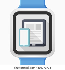 Mobole device icon - vector , eps10 (flat icon , long shadow)