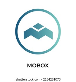 icono de símbolo (token) de criptodivisa de MOBOX. símbolo MBOX. Icono de vector criptodivisa. Ilustración de vector plano - Vector
