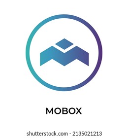 icono de símbolo (token) de criptodivisa de MOBOX. símbolo MBOX. Icono de vector criptodivisa. Ilustración de vector plano - Vector