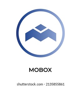 icono de símbolo (token) de criptodivisa de MOBOX. símbolo MBOX. Icono de vector criptodivisa. Ilustración de vector plano - Vector