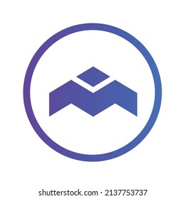 MOBOX Cryptocurrency token icon. MBOX token symbol. Cryptocurrency vector icon. Flat Vector illustration - Vector