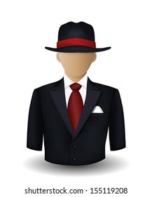 Mobster avatar on white background