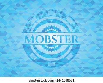 Mobster light blue mosaic emblem