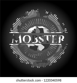 Mobster on grey camo texture