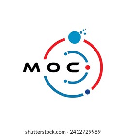 MOC letter technology logo design on white background. MOC creative initials letter IT logo concept. MOC letter design