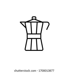 moca pot icon vector illustration outline style design. isolated on white background