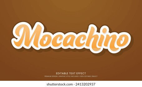 mocachino editable 3d text effect template bold typography and abstract style drinks logo and brand