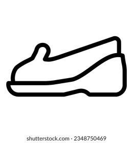 Mocassins line icon. Shoes vector illustration isolated on white. Footwear outline style designed for and app. Eps 10.