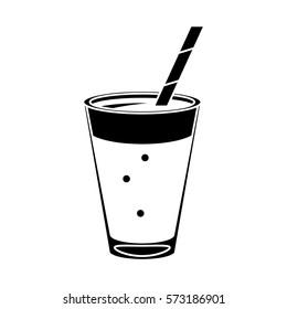 mocca coffee cup cream straw drink pictogram