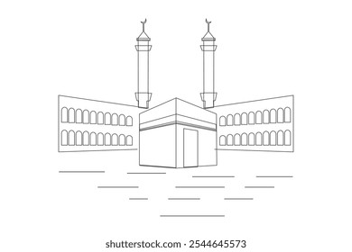 mocca kaba islamic line art vector
