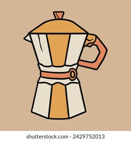 mocca pote, mocca pote café, ilustración mocca pote, máquina de café, vector pote café, color vector café