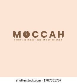 "Moccah" is a logo for a coffee shop. You can see the shape of the letter logo O which forms coffee beans and smoke from a delicious cup of coffee. The brown color of course reflects the color of coff