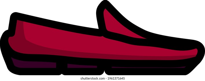 Moccasin-Symbol. Bearbeitbare, fette Rahmenlinie mit Farbfülldesign. Vektorgrafik.