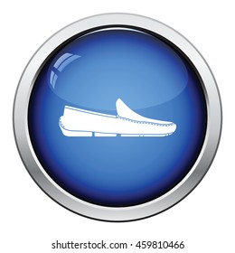 Moccasin icon. Glossy button design. Vector illustration.