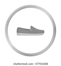 Moccasin icon in monochrome style isolated on white background. Shoes symbol stock vector illustration.