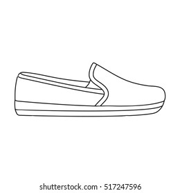 Moccasin icon in outline style isolated on white background. Shoes symbol stock vector illustration.