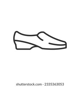 Moccasin, linear icon, Loafers. Line with editable stroke