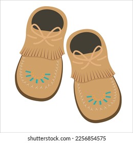 Moccasin pair of shoes isolated vector illustration graphic