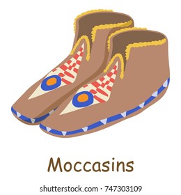 Moccasins icon. Isometric illustration of moccasins vector icon for web