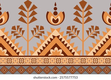 Mocha brown dominate seamless pattern Ancient Eastern-style illustration geometric patterns Motifs Navajo Native American tribal ethnic for textile printing, decorative, carpet