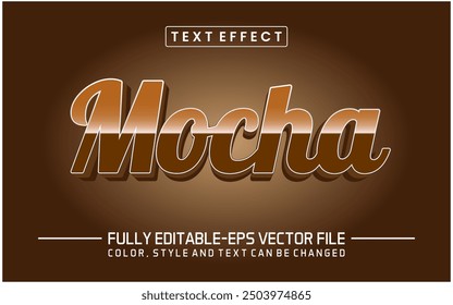 Fuente marrón mocha Efecto de texto editable