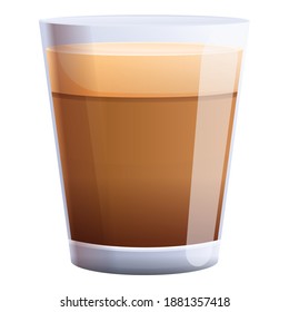 Mocha coffee glass icon. Cartoon of mocha coffee glass vector icon for web design isolated on white background