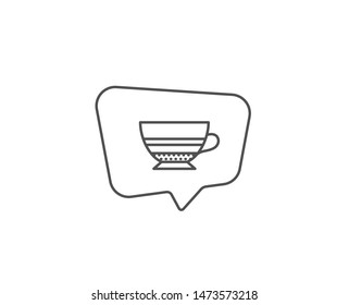 Mocha coffee icon. Chat bubble design. Hot drink sign. Beverage symbol. Outline concept. Thin line mocha icon. Vector