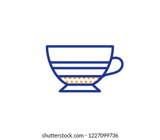 Mocha coffee icon. Hot drink sign. Beverage symbol. Colorful outline concept. Blue and orange thin line color icon. Mocha Vector