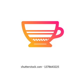 Mocha coffee icon. Hot drink sign. Beverage symbol. Classic flat style. Gradient mocha icon. Vector