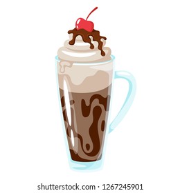 Mocha coffee icon for menu design. Vector illustration, isolated on white background.