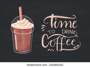 mocha coffee illustration with slogan